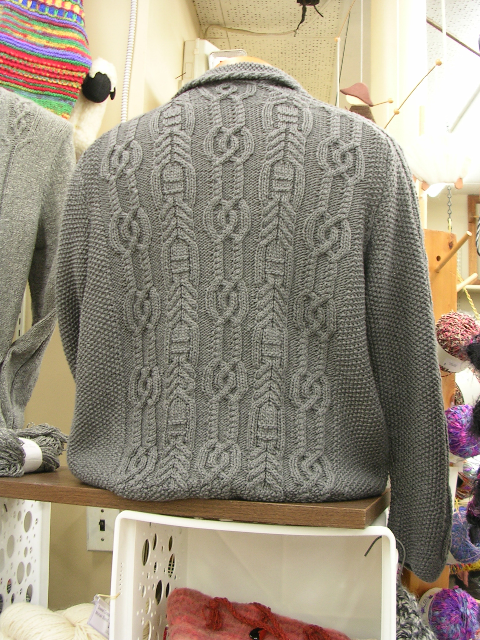 Back view of winning sweater
